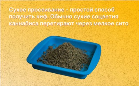 Приготовление кифа - сухое просеивание Приготовление кифа - сухое просеивание